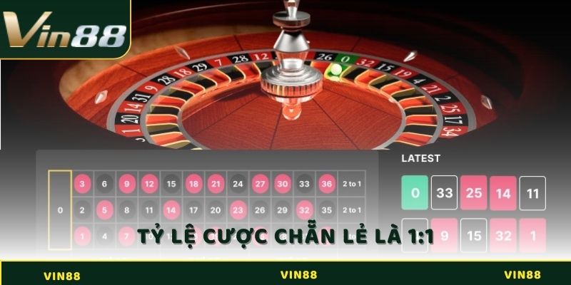 Tỷ lệ của cược chẵn lẻ sẽ là 1:1